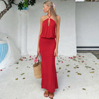 Halter-Neck Backless Sheath Dress