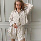 Plaid Cardigan Pajamas Lingerie