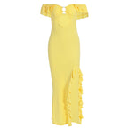 Women's Off-Shoulder Cutout Ruffle Dress