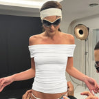 Women's Ruched Off-Shoulder Tube Top