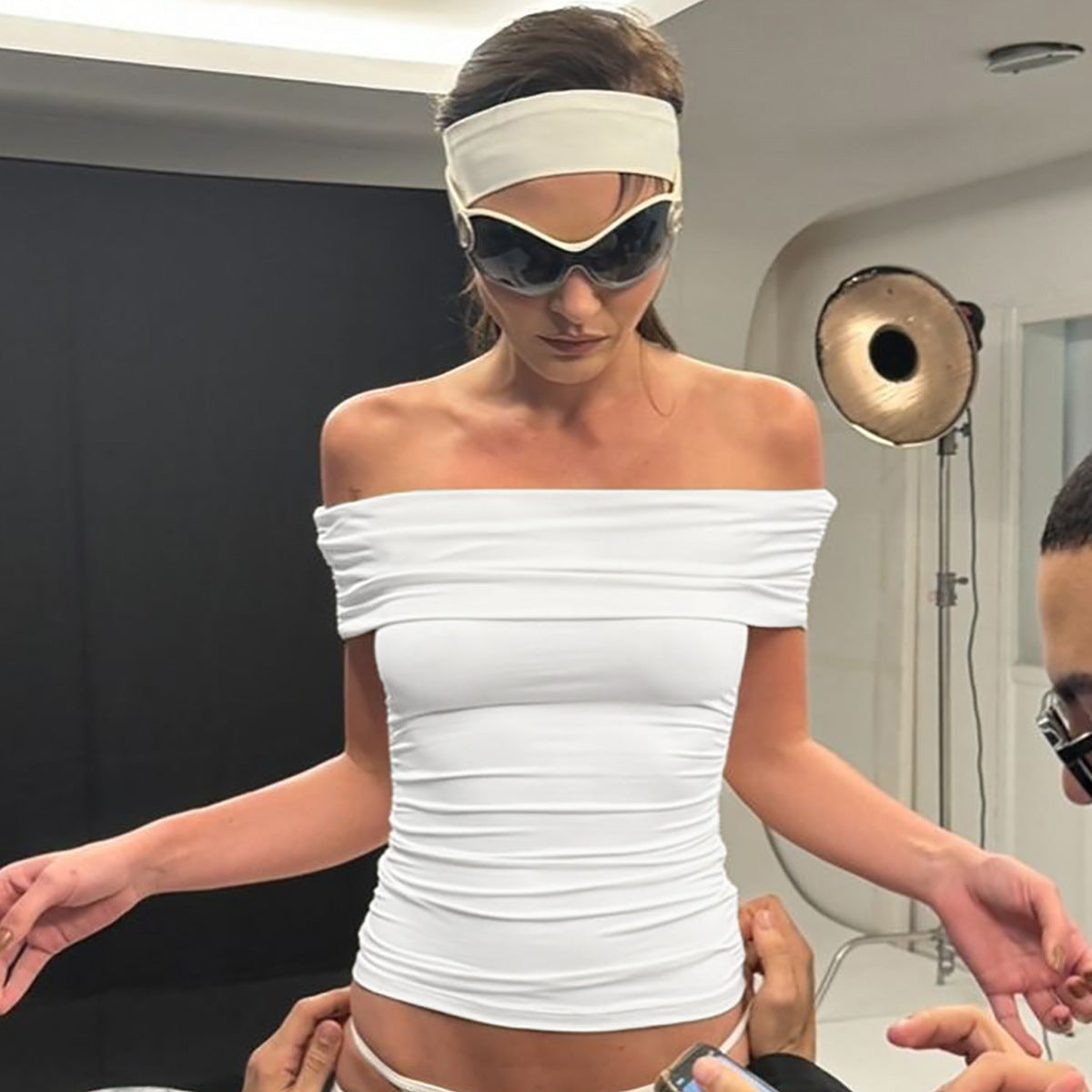 Women's Ruched Off-Shoulder Tube Top