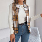 Women's Plaid Sleeveless Wool-Blend Vest