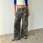 Women's Camouflage Wide-Leg Jeans