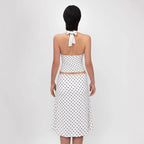 Women's Polka Dot Summer Top And Skirt Two-Piece Set