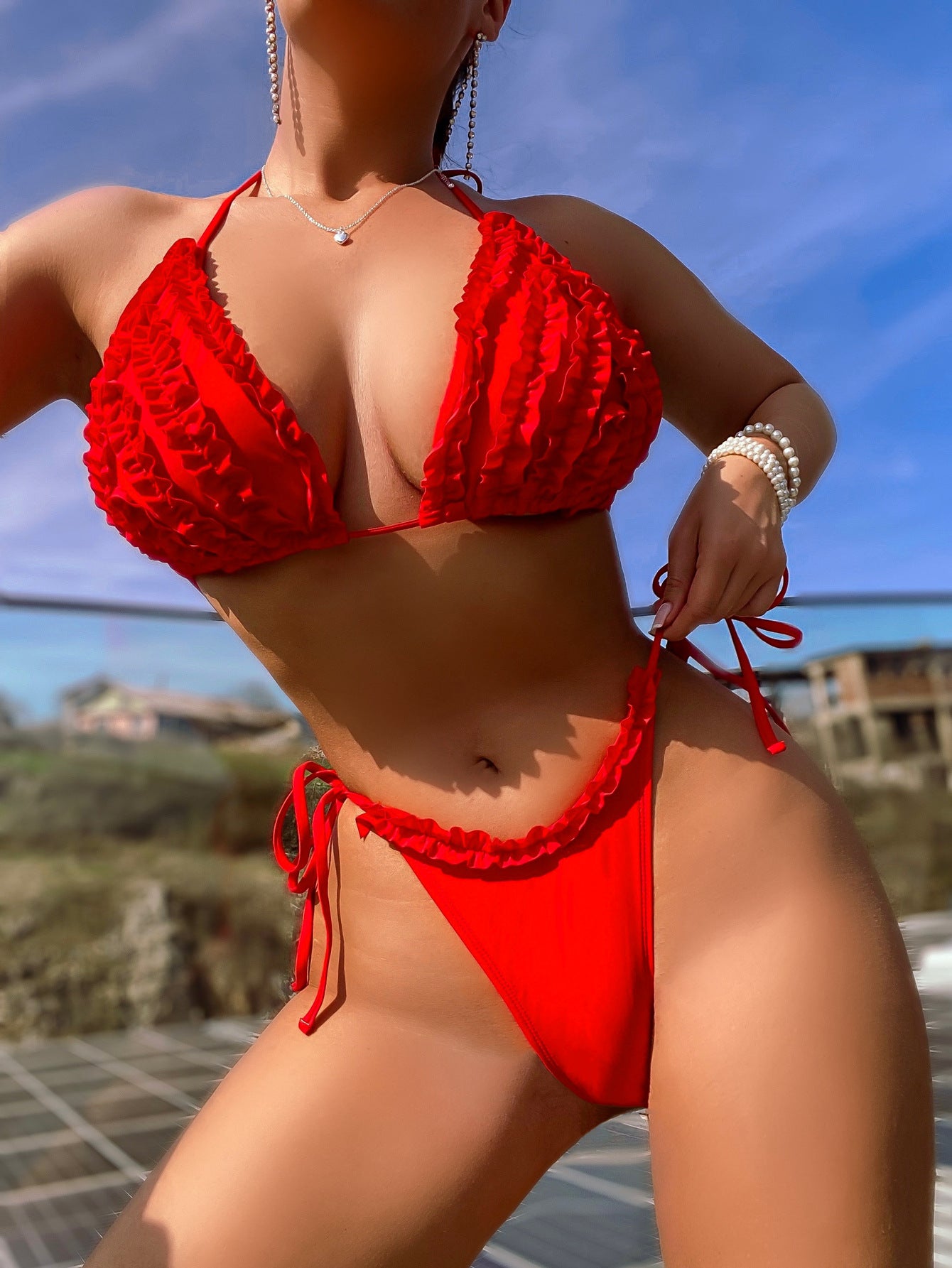 Bandage One-piece Swimwear