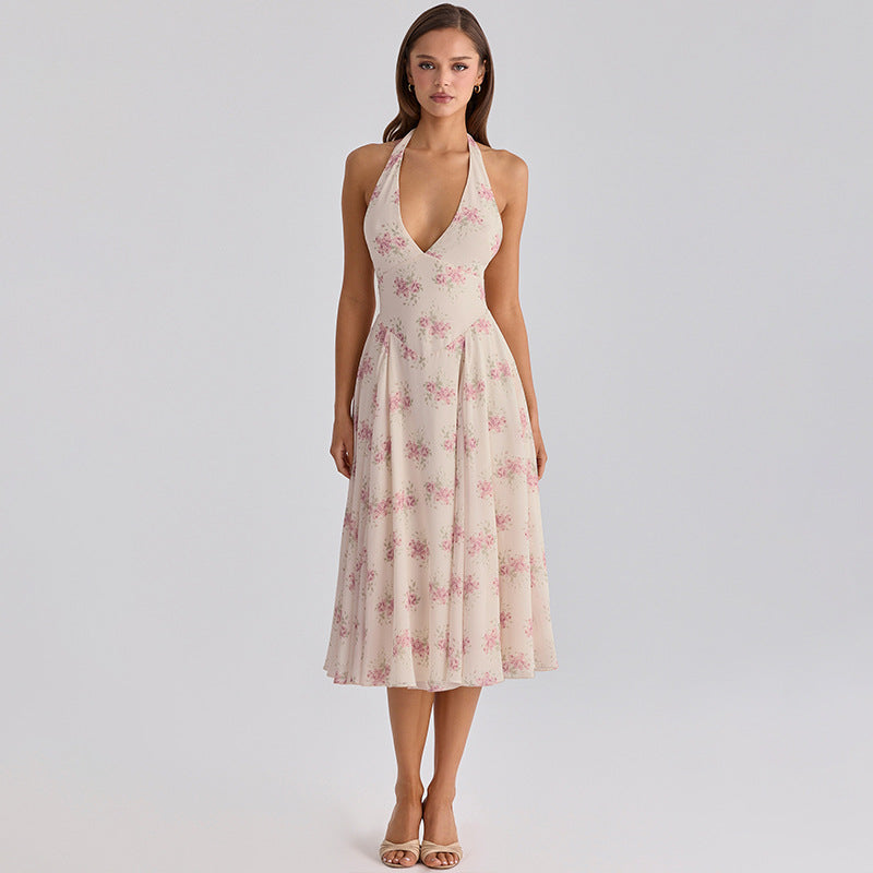 Women's Backless Halter Dress