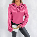 Women's Summer Satin Shirt Satin Shirt Top