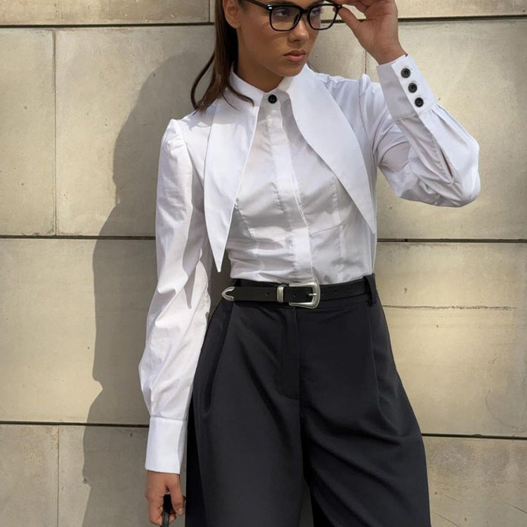 French White Collared Shirt