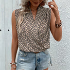 Women's Summer Women Stomach Blanket Sleeveless Printed Shirt Women