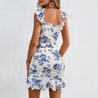 Women's Floral Ruffled Dress