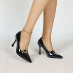 Women's Patent-Leather Pointed-Toe Heels