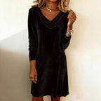 Elegant Velvet Swing Midi Dress
