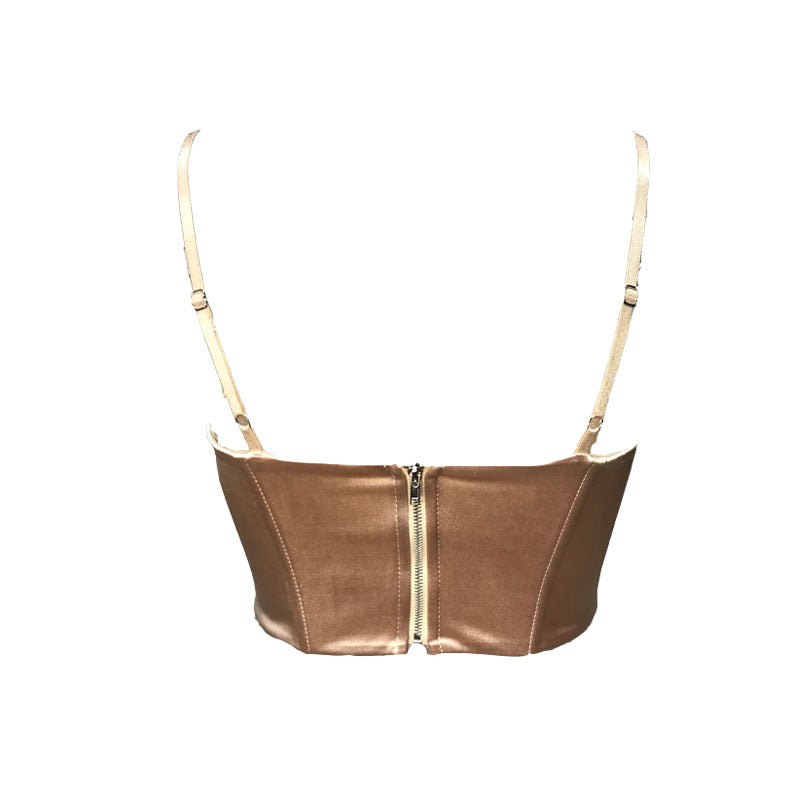's Best Clothes Boning Corset Mesh Rhinestone Bra Small Sling Vest