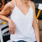 Women's Linen V-Neck Backless Camisole