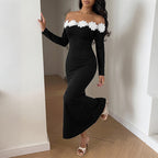 Elegant Lightly Mature Three Dimensional Floral Stitching