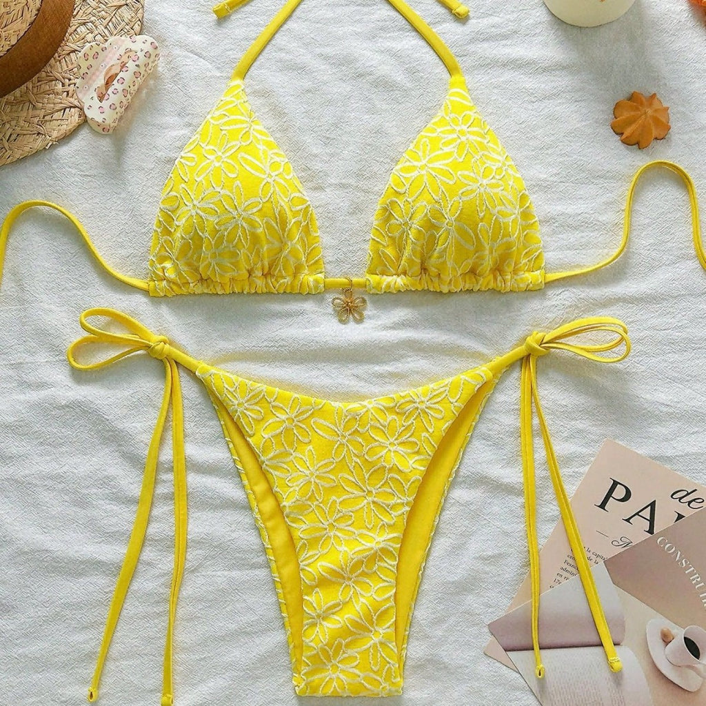 Floral Patterned One-piece Swimwear