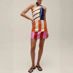 Women's Lace up Sleeveless Linen Loose Vacation Dress