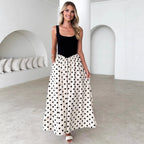 Women's Polka-Dot Square-Neck Maxi Dress