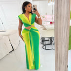 Niche Stitching Pleated Hollow Out Cutout Hip Office Dress