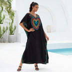 Rayon Embroidered Cover Up Swimwear