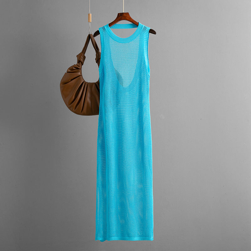 Women's Cutout Crew-Neck Maxi Dress