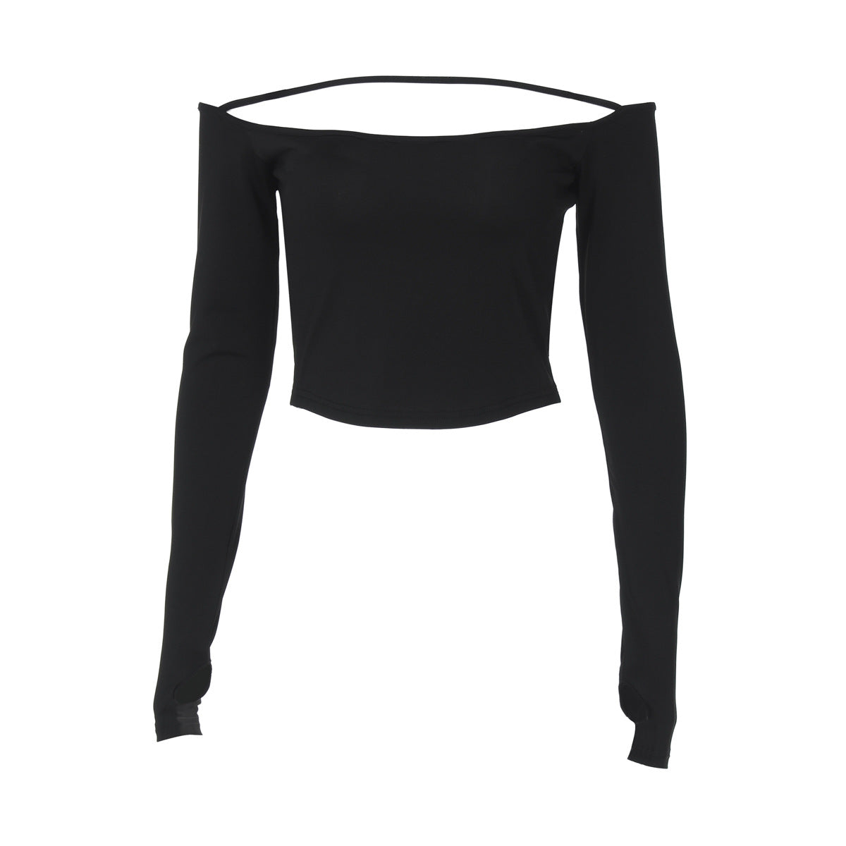 Women's Slim Solid Color Long Sleeve Off Shoulder T-Shirt