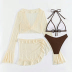 Solid Color Bikini Swimwear