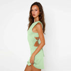 Lace up Dress Summer Hollow Out Cutout-out Backless Hip Bag