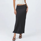 Women Clothing Lace Waist Satin Skirt Fashionable Sexy Elastic Sheath for Women