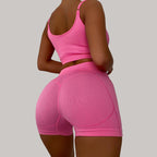 Women's Spring Summer Solid Color Sports Yoga Vest Shorts Suit