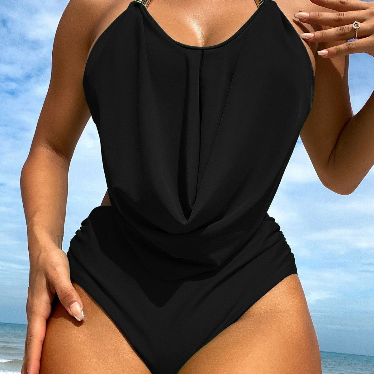 Solid Color Bikini Swimwear