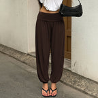 Women's Pleated Ankle-Tie Yoga Pants