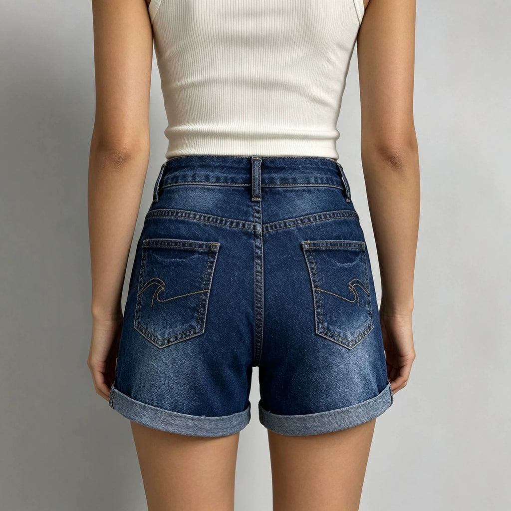 Women's High-Waist Denim Shorts