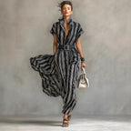 Women's Striped Short Sleeve Dress