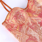 Women's Orange Double Shoulder Strap With Cup Women Tube Top Court Body Shaping Top