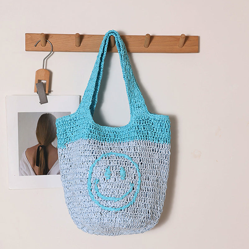 Concave Bucket Smiley Face Blue