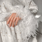 Autumn Pure Cotton Comfortable Suitable for Daily Wear Women Long Sleeve Shorts Feather Sleeve Home Wear