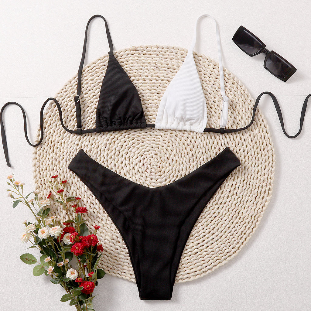 Solid Color Bikini Swimwear