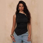 Asymmetric Buckle Vest Top
