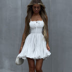 Cotton Champray Lace up Tube Top Suspender