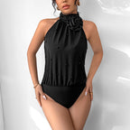 Women's Floral Halter Beaded Jumpsuit