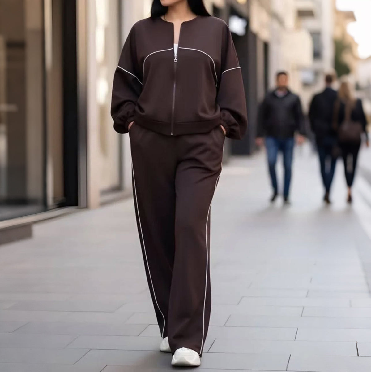 Women's Drop-Shoulder Casual Two-Piece Set