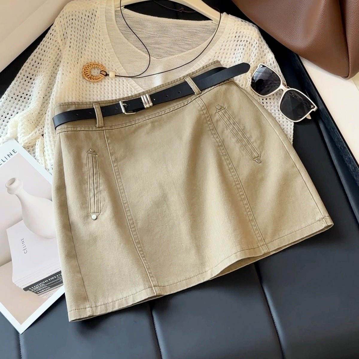 Women's High-Waist A-Line Denim Mini Skirt