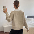 Women's Diamond Pattern Collared Knit Sweater