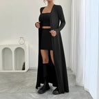 Women's Autumn Solid Color Long Cardigan Long Sleeve Slim Fit Slimming Top Women