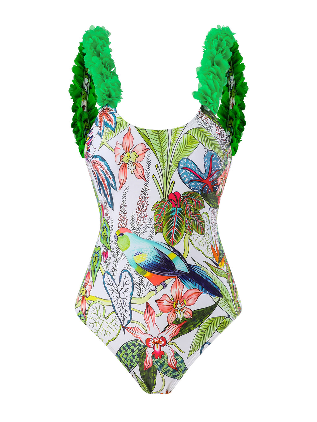 Green Flower Separate Jumpsuit
