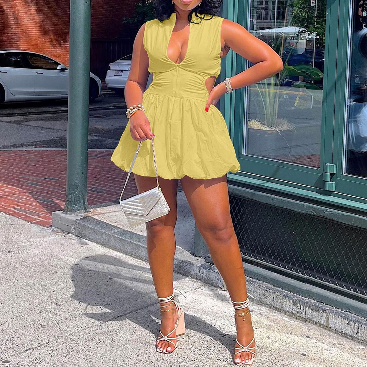 Reversible Cutout Sleeveless Mini Dress