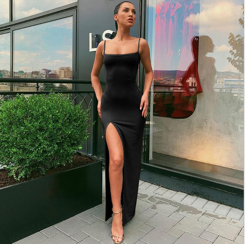 Women's Off-Shoulder Backless Slit Maxi Dress