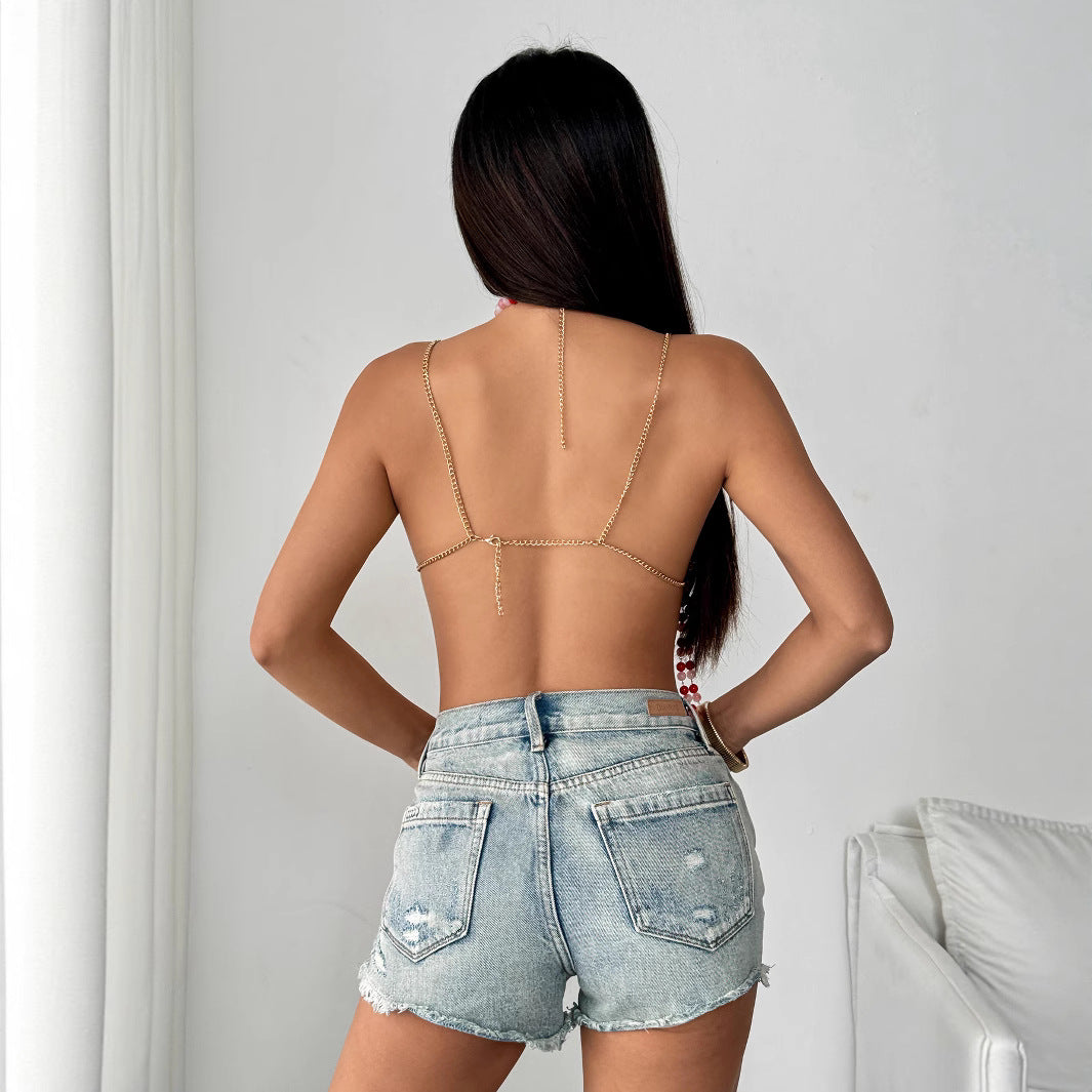 Women's Halter Backless Corset Bra