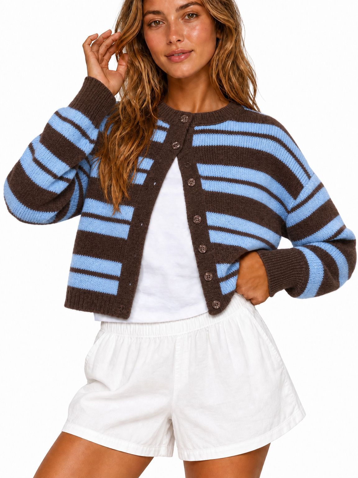 brown and blue stripes